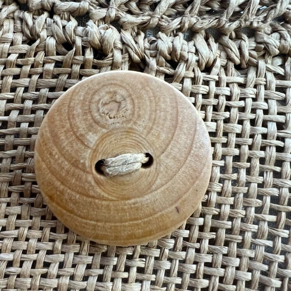 Boho Handmade Paper Bag Vintage 70s Tote Bag Beach Picnic Wood Button Closure - Picture 8 of 12